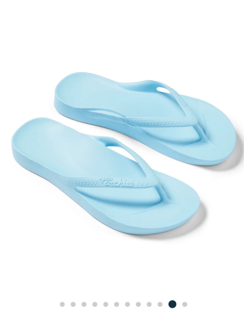Archies Sky Blue Arch Support Adjustable Strap Flip Flops NWT